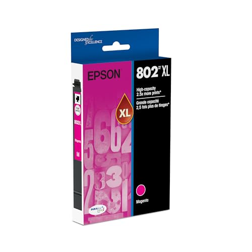 Cartouche d'encre Epson T802 magenta haute capacité pour rapports professionnels WorkForce