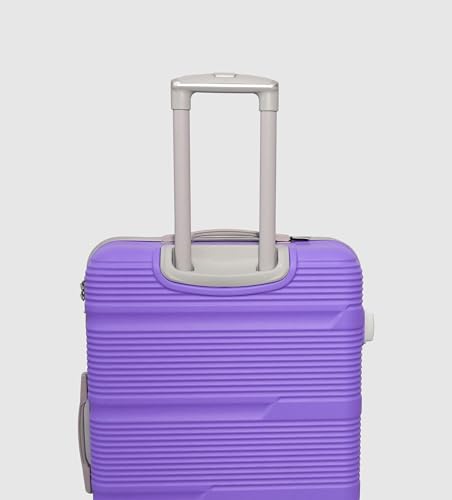 Image of ABS Hard Suitcase 80 cm Check in Luggage, Trolley Bag with Smooth 8 Wheel System Combination Lock and Strong Zipper | Carry On Travel Case for Air, Road and Weekend Trips | Purple