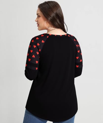 Image of CARCOS Plus Size Tops for Women Long Sleeve Fall Tunic Color Block Camo /Plaid /Leopard /Fall Blouse Crewneck Tshirt XL-5XL