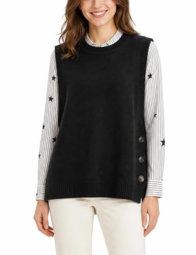 Image of Mingzhu Womens Sleeveless Sweater Tops Lightweight Button Down Vest