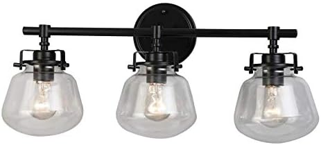 allen + roth Lyla 3-Light Black Mid-Century Vanity Light