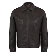 Distress Brown Polo Collar Leather Jacket