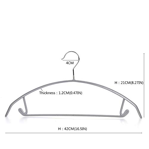 Cocomaya 16.5 Inch Pack Of 20 No Shoulder Bumps Non-Slip Rubber Coating Contour Metal No Bumps Hanger, Sweater Hanger, Suit Hanger With Pants Bar (Silver, 20) #TOP1