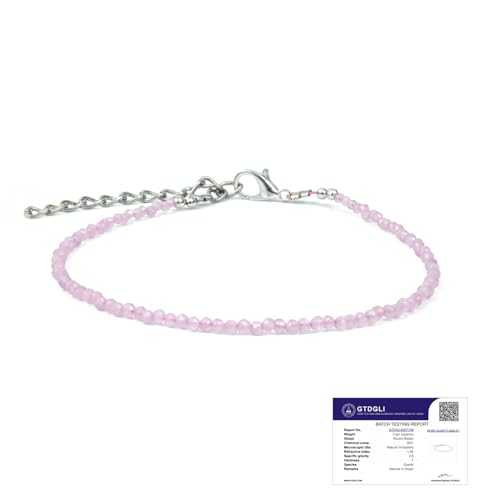 Tobillera de Cuarzo Rosa Astrotalk para Mujer con Piedra de Amor y Sanación Espiritual