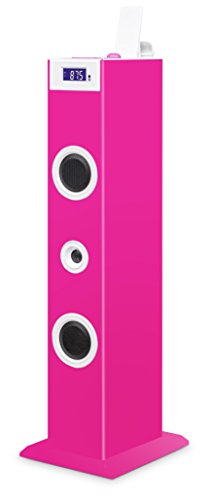 Bigben Interactive TW5RSSTICK Torre 20W Rosa Sistema de Audio para el hogar - Microcadena (Home Audio Tower System, Rosa, Monótono, 20 W, Altavoz de subgraves (subwoofer) Activo, FM)