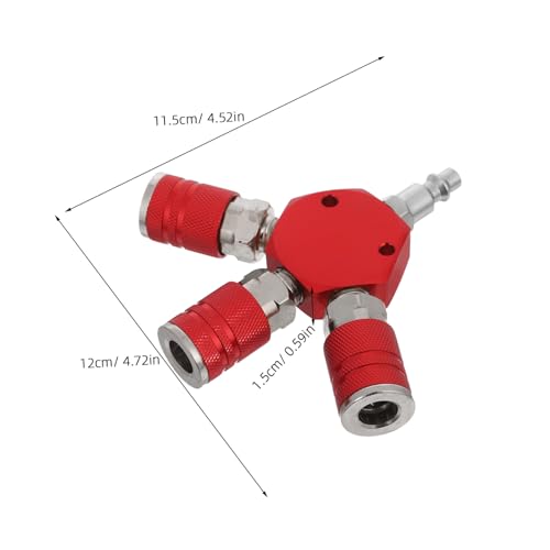 Conector rápido rojo Gatuida divisor de manguera de aire de vías para manifold de compresor 3