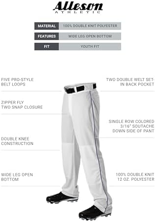 Alleson - Pantalon de baseball athlétique pleine longueur