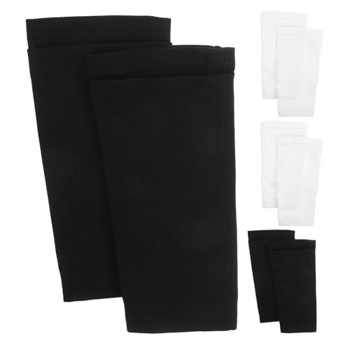 PENIKOKO 4 Pares Mangas de Compresión para Espinilleras de Fútbol con Doble y Bolsillo para Inserto Soporte Seguro y Protección contra Impactos para Jóvenes y Adultos