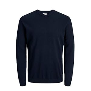 JACK & JONES Pull en Maille Col en V Navy Blazer L Navy Blazer L