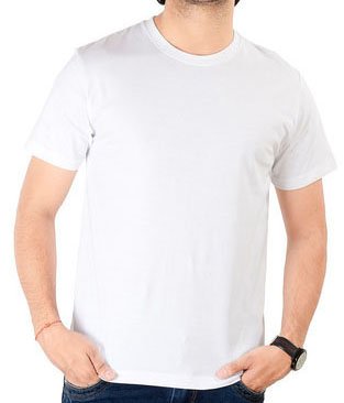 XEMX Men's Premium Cotton Round Neck T-Shirt, White, XL (X-Large)