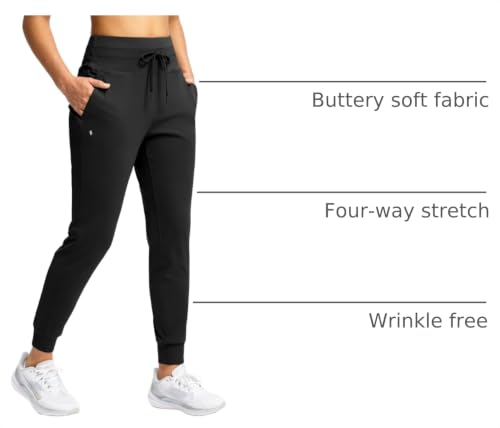 Image of Soothfeel Womens Joggers with Zipper Pockets High Waisted Sweatpants Athletic Leggings Pants for Workout Running Yoga