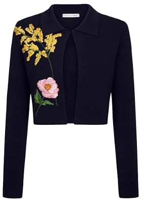 Oscar De La Renta, Mixed Botanical Cropped Jacket, M