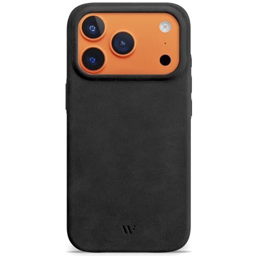 WIIUKA Hülle für iPhone 17 Pro Leder aus Deutschland 360 Schutz Lederhülle extra Dünn Premium Handyhülle Case Qi skiin More VL Vintage Schwarz