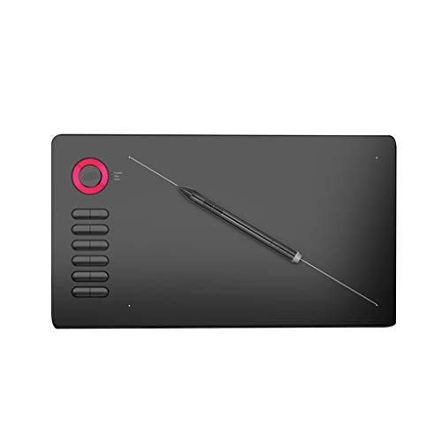 YOSIYO Chowceng VEIKK A15 Tableta de Dibujo 10x6 Pulgadas Gráfico Pen Pad con baterías de pasivos Stylus 12 Teclas de Acceso Directo, Rojo