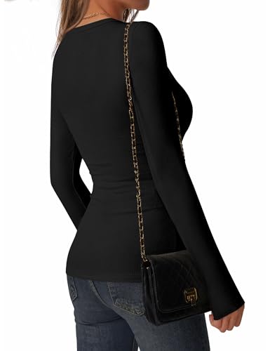 C.O.Z.Y Womens Long Sleeve Shirts Ribbed Crewneck Slim Fit Tops Casual Layering Basic Tee T-Shirt 2025 Fall Outfits3