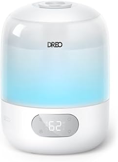 Dreo Air Humidifier for Bedroom, Cool Mist for Home and Large Rooms, Silent Baby Humidifier, Night Light, Essential Diffuser, Ultrasonic Humidifier