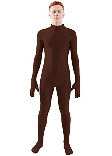 Image of Ensnovo Mens Mock Neck Full Body Unitard Spandex Zentai Suits Costumes