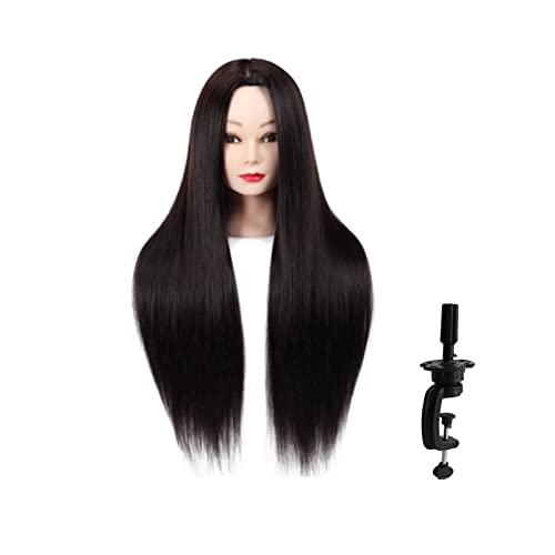 GYBest Model Head, High Temperature Silk Hair Mannequin Head, Hairdresser Beauty Makeup Practice, with Universal Holder (9 Inches)