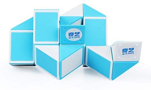 Image of D ETERNAL All ages Qiyi Snake 24 Blocks Geometric Brain Teaser Ruler Cube Wedges Twist Puzzle Toy (Snake Cube)