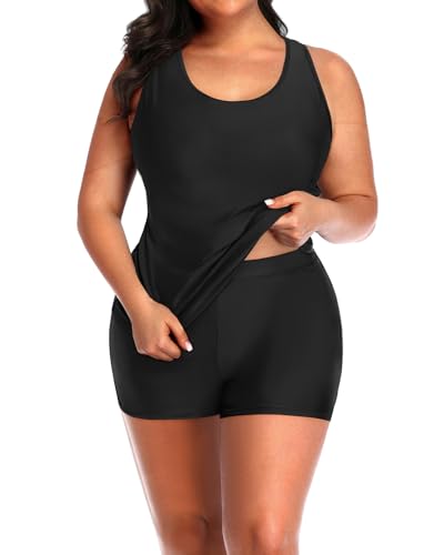 Image of Daci Women Plus Size Swimwear Athletic One Piece Swimsuits Boyleg Bathing Suit