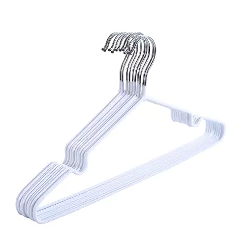 10PCS Metal Clothes Hangers Anti Slip Rubber Coated Wire Suit Coat Hanger Adult