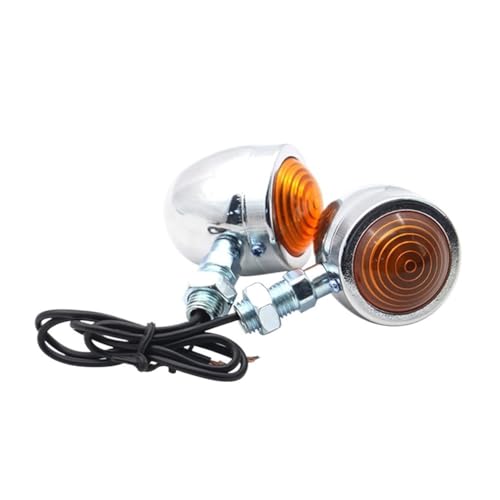 Clignotants de moto 12V momt haute visibilité avec lentille ambre et boîtier métal rétro