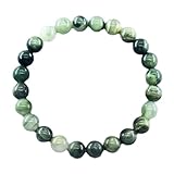 ホリデースタイルのストーンブレスレット。ハンドメイドの伸縮性のあるストレッチビーズバングル。メンズ、レディース、カジュアルファッションジュエ。 ブレスレットのもの (Green, length-19cm)#0721