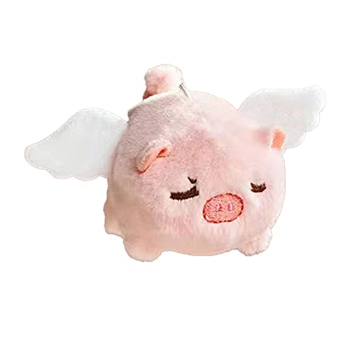 Rosvola Jouet en Peluche Cochon Volant Mignon avec Queue Tremblante et Ailes Remuantes pour Cadeaux d'anniversaire pour Enfants en Coton PP Doux (White)