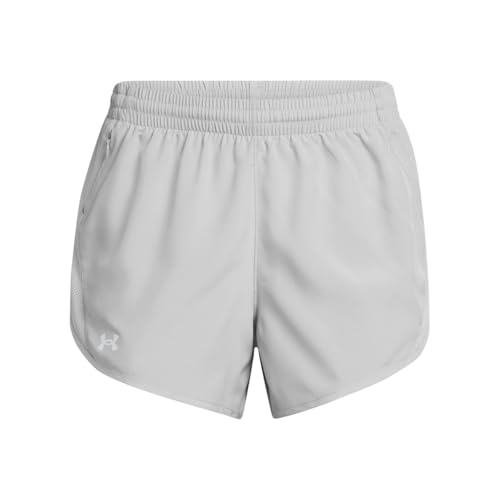 Under Armour Women's Fly By Heathered Shorts, 011 Gray, LG - image 3