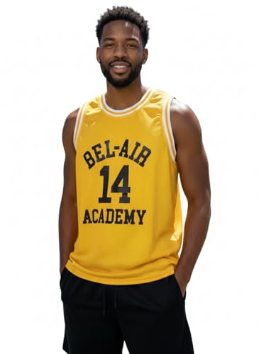Will Smith 14 Bel Air Yellow Basketball Jersey - Mens XL