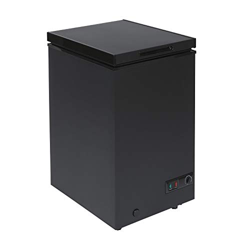 SIA CHF100BL Black Chest Freezer with Removable Wire Basket, 80L Freestanding Freezer, 48cm Wide, Adjustable Temperature Control, E Rated, 2 Years Parts And Labour Guarantee - Image 3