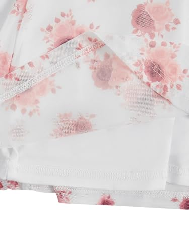 Image of Verdusa Women's Fairycore Floral Print Off The Shoulder Mesh Mini Dress Bow Backless Holiday Cami Dress