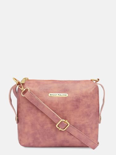 Image of Bagsy Malone Vegan Leather Stylish Tote Bag Pack of 3 |Handcrafted Side Tote Bag for Office and College (Croco Pink)