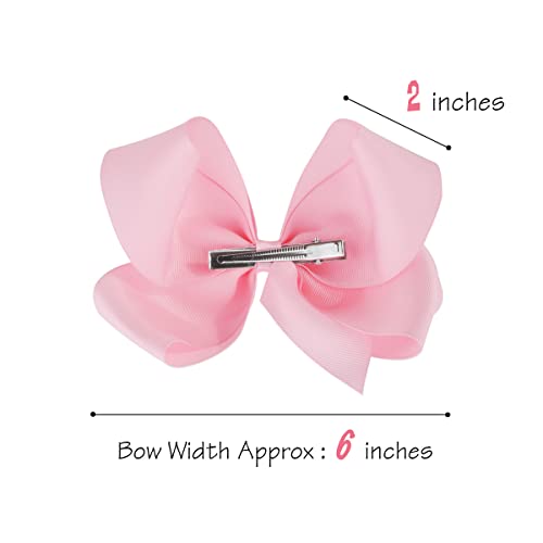 Alinmo 30 Colors 6 Inch Bows For Girls Grosgrain Ribbon Bowknot Hair Alligator Clips Hair Accessories For Baby Girls Infants Toddlers Kids Teens #TOP2