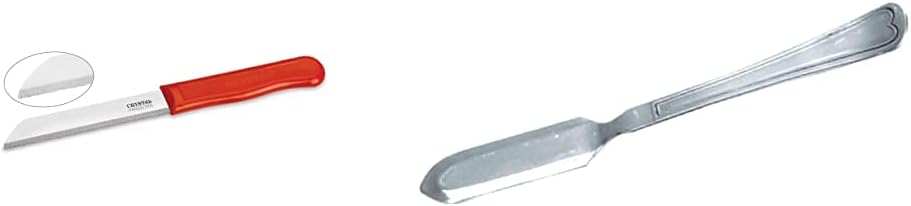Crystal - CL010 Sleek Serrated Edge Stainless Steel Knife, Multicolour CC962A Stainless Steel Butter Knife, Silver