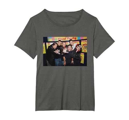 Five Boy Band at Kids Awards 1998 Pop Group T-Shirt, Women's Plus, Asphalt Grey, 4X