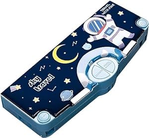QIBEST Multi-Functional Pencil Box for Kids, Space Boys, Kids Boys & Girls, Magnetic Boys, Space Theme Gifts Kids with Accessories.