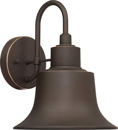 Capital Lighting 926311OZ Brock Metal Shade Outdoor Wall Sconce, 1-Light 100 Watt, 12" H x 9" W, Oiled Bronze