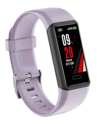 Cloudpoem Fitness Tracker with Heart Rate Monitor Sleep Tracker Steps Counter Messages Notification Alarm Clocks Stopwatch Pedometer Watch Activity Tracker IP68 Waterproof (Lavender)