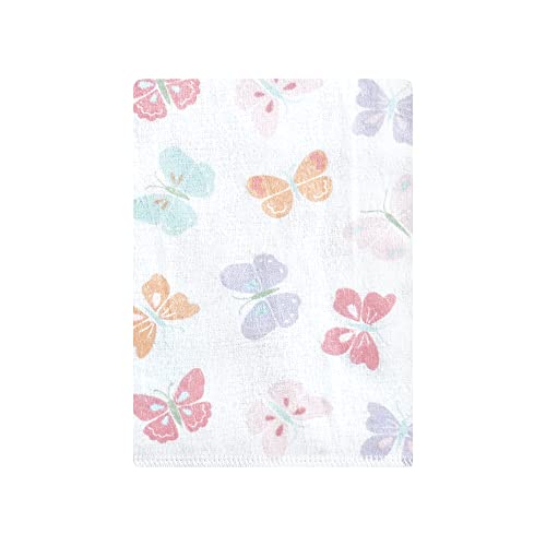 Hudson Baby Unisex Baby Cotton Flannel Burp Cloths Bundle, Pastel Butterfly, One Size3