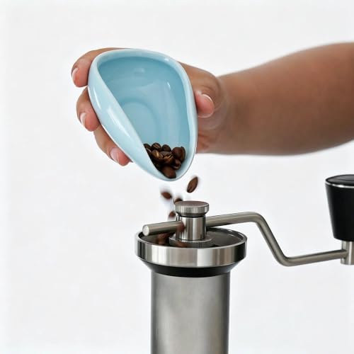 Image of watchget Ceramic Coffee Dosing Cup & Tea Storage Tray, Single Dose Measuring Container for Coffee Beans & Loose Leaf Tea Dosing Vessel, Sky blue