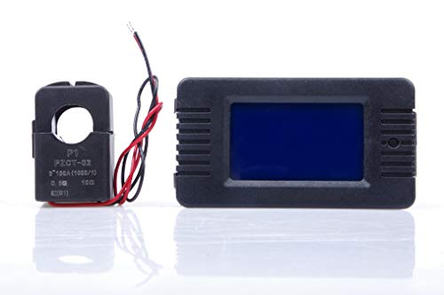 Image of AC 80V-260V Current Voltage Amperage Power Energy Panel Meter LCD Digital Display Ammeter Voltmeter Multimeter (100A(Split Core))