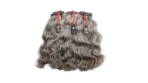 Salt & Pepper Natural Gray Indian Raw Hair Extensions – 100% Unprocess