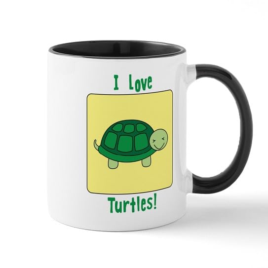 Taza de cerámica de 11 oz I Love Turtles miniatura 1