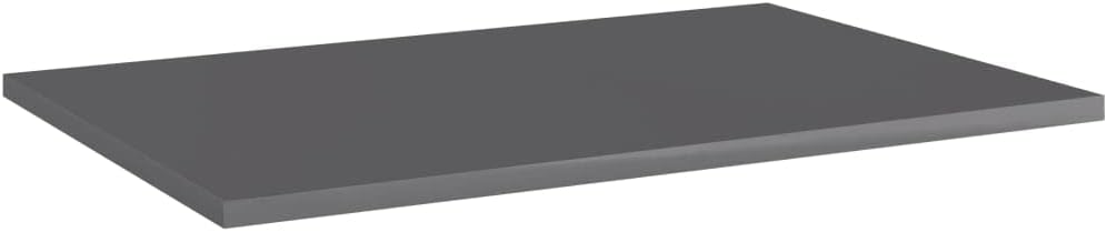 vidaXL High Gloss Gray Bookshelf Boards - 4 Pack, 23.6"x15.7"x0.6", Easy to Install, Durable Engineered Wood Panels, Modern Style Replacement Boards