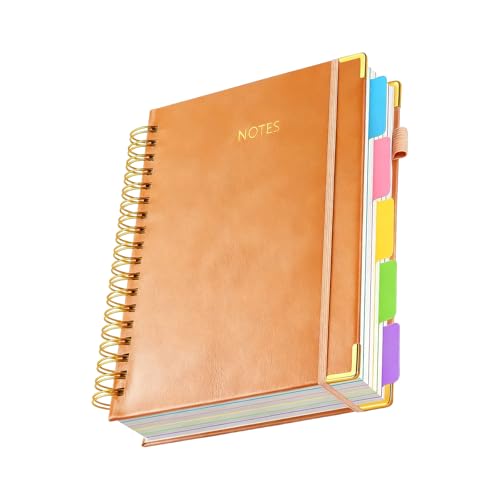 Twin Coil Binding Notebook 300 Pages Lined Light Weight Portable Twin Wire Binding PU Leather Journal for Note Taking Business