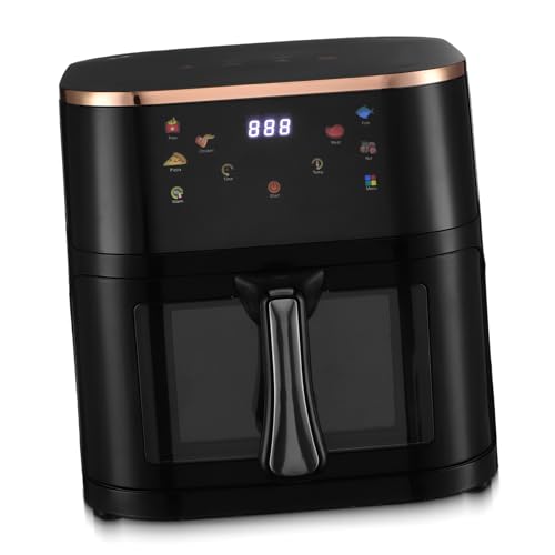 Ciieeo Freidora de Aire con Ventana de Visualización y Control Táctil Tecnología de Circulación para Cocción Uniforme Capacidad Grande para Familias Cocina Saludable con Aceite Diseño