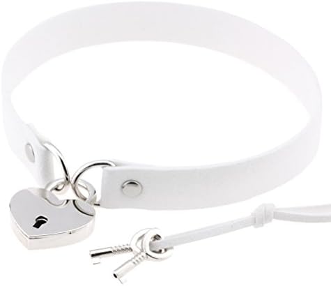 Lock Faux Leather Choker Collar Necklace for Women Girls
