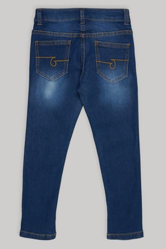 Image of Pantaloons Junior Kids Cotton Stretch Blend Jeans | Slim Fit | Mid Rise Waist | Full Length