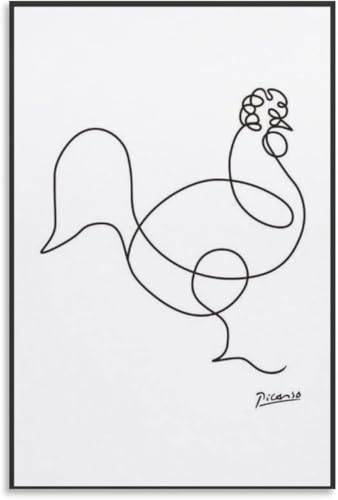 Toile Pablo Picasso Coq Abstrait - Déco Murale Salon sans Reflets